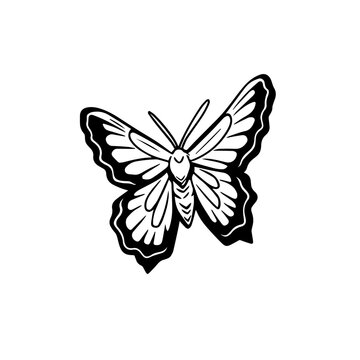 moth Logo Monochrome Design Style