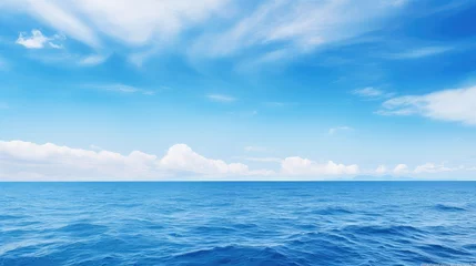 Foto op Aluminium horizon blue scenery ocean landscape illustration coast summer, travel endless, seascape mountain horizon blue scenery ocean landscape © sevector