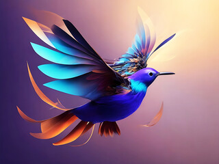 Obraz premium Beautiful flying bird element art design