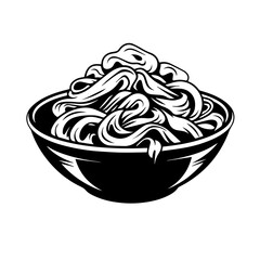 Noodles Logo Monochrome Design Style