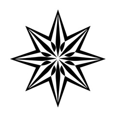North Star Logo Monochrome Design Style