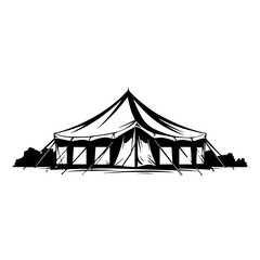 Fototapeta na wymiar Outdoor Event Tent Logo Monochrome Design Style