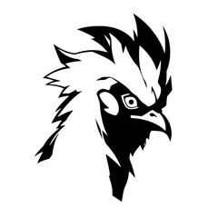 Rooster Logo Monochrome Design Style