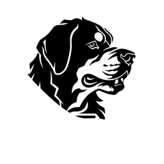 Rottweiler Logo Monochrome Design Style