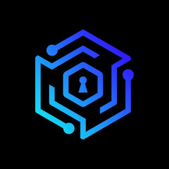 Cyber Security logo, premium simple, clean, modern