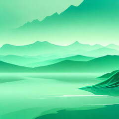 A tranquil backdrop with gentle gradients of green and turquoise.