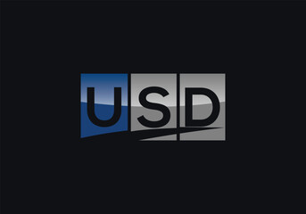 Usd Letter Logo Design Vector Template. Usd Letter Logo Design