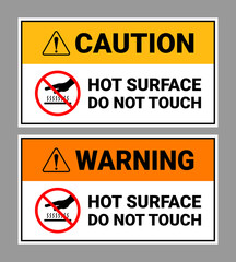 Hot surface do not touch sign collection