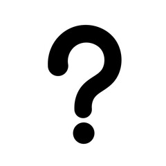  flat black question mark symbol with transparent background