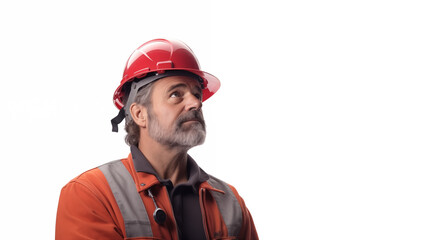 American Worker in Thoughtful Pose