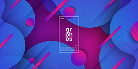 Abstract blue, purple and pink gradient geometric wave background. Fluid color gradation. Dynamic pattern and colorful banner concept. Eps10 vector
