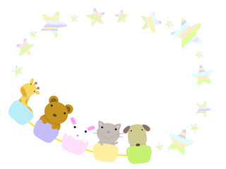 Obraz premium 動物と星の背景 A-1 PNG