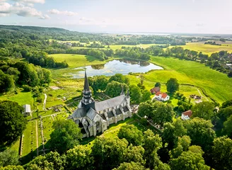 Foto op Aluminium Aerial view of Varnhems monastery in Sweden © tomalv