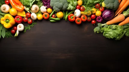Keuken foto achterwand background frame food fresh top view illustration healthy vegetarian, organic natural, agriculture fruit background frame food fresh top view © sevector