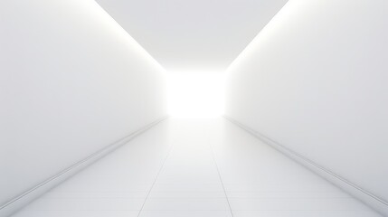 infinite white wall corridor background illustration light space, empty modern, architecture infinity infinite white wall corridor background