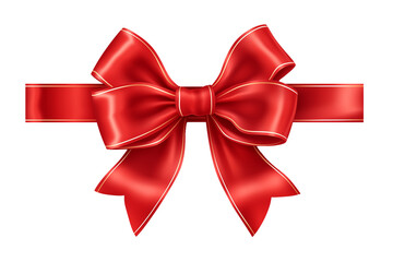 Isolated Red Ribbon and Bow on White and Transparent Background