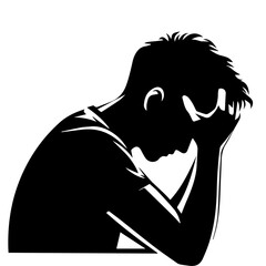 Stress man vector silhouette illustration black color