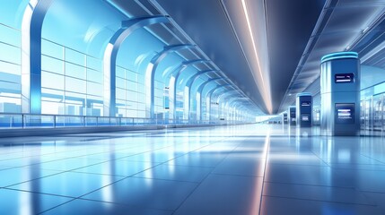 Obraz premium light space clean corridor background illustration office contemporary, bright blur, modern window light space clean corridor background