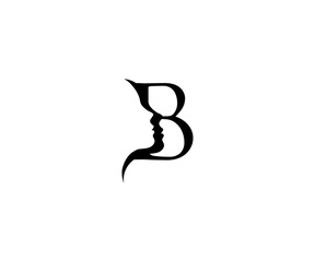 Letter b beauty women face logo