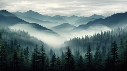 winter mountain sky north landscape illustration travel cloud, mist fog, view outdoor winter...
