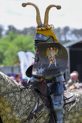 Knight jousting. Medieval knights during a jousting tournament