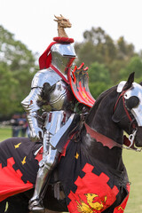 Knight jousting. Medieval knights during a jousting tournament