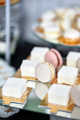 Sweet cookies are laid out and the buffet table is decorated.