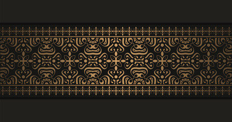 Elegant golden ornamental border template