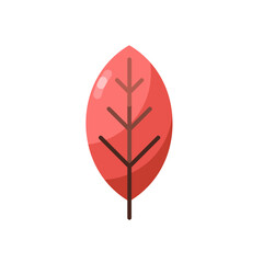 Autumn leaf in shine flat vector