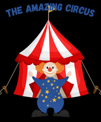 The amazing circus, funny drawing, funny graphics.