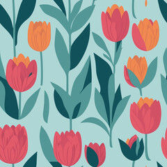 Abstract Tulip Symphony Seamless Patterns
