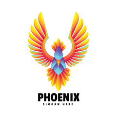 Phoenix illustration vector colorful logo 