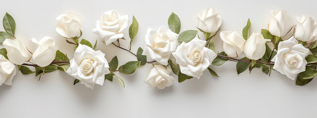 White roses on white vintage background V2