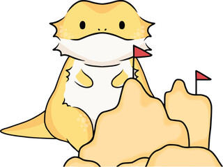 Bearded dragon exotic pet on the beach hobbies