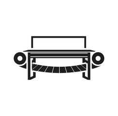 Vector illustration of Running machine. Walking the dog on the treadmill