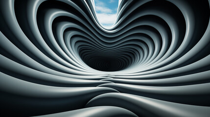 Naklejka premium Hypnotic black and white background