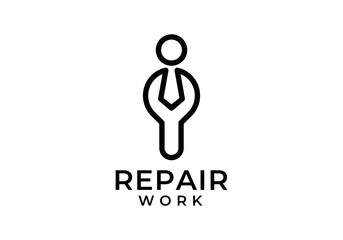 service job logo design. creative search work symbol icon vector.