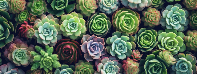 Succulent Cactus plant garden top view background. - Powered by Adobe