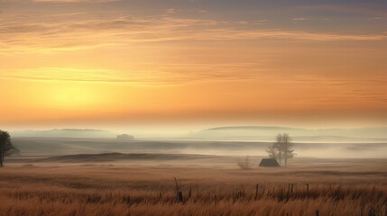 nature land dawn fog landscape illustration scape mountain, tree scene, natural scenery nature land dawn fog landscape