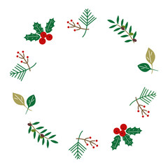 冬の植物フレーム　冬の素材