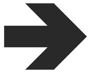 Bold black arrow. Direction symbol. Next sign