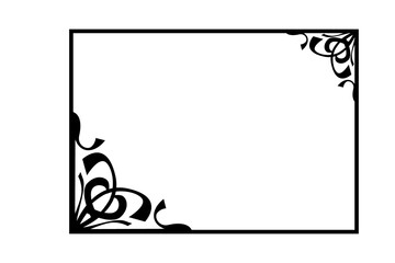 Line Art Ornament Border With Transparent Background