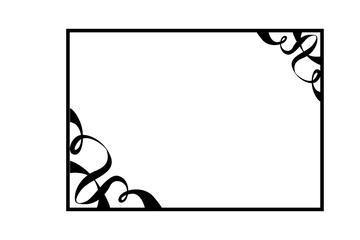 Line Art Ornament Border With Transparent Background