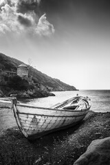 Abandoned Boat by the Greek Seaside at Alonnisos island