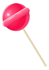 Lolipop cartoon icon. Hard round candy on stick