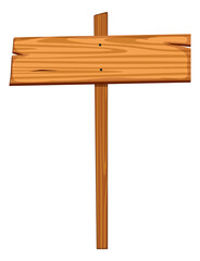Wooden plank signboard. Farm signpost in cartoon style