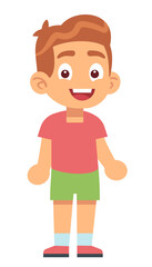 Cartoon boy. Little child character. Funny cartoon kid