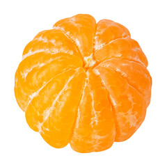 Whole peeled mandarin or clementine isolated on white