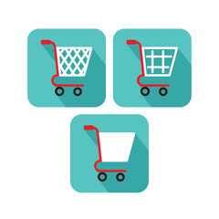 shopping cart icon, shopping trolley icon, vector illustration in flat style