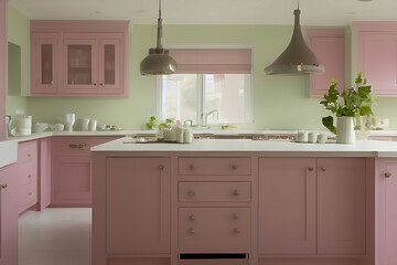 Creative Pastel Color Elegant Kitchen Interior Design, Peculiar